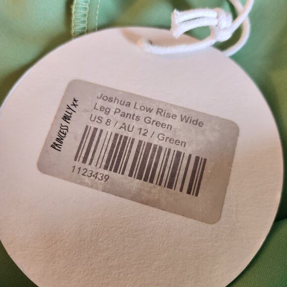 Princess Polly Joshua Low Rise Wide Leg Pants Green Size 8 NWT - Picture 5 of 9